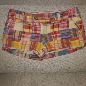 Bright plaid American eagle shorts
